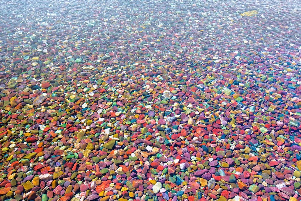 The Multihued Rock Formation in Lake McDonald