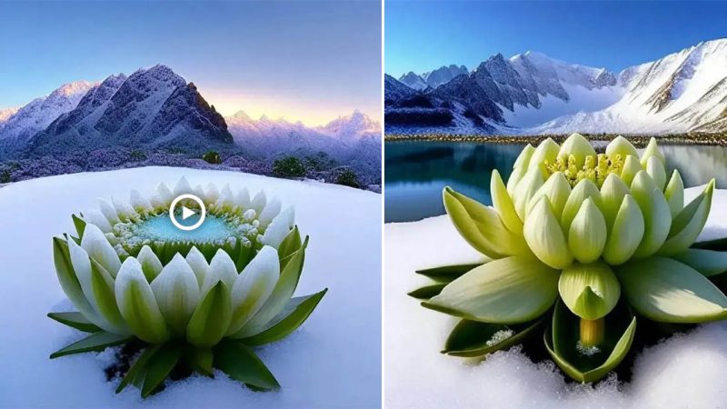 Extremely rare Tibetan lotus, blooms only once in 7 years on the snowy mountain