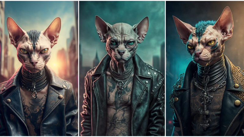 Sphynx Punk Cat