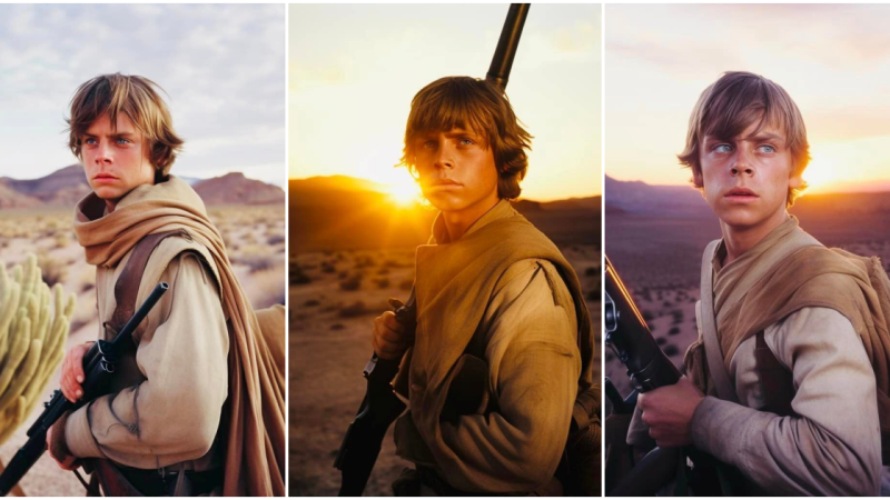 Young Luke exploring the deserts of Tatooine.