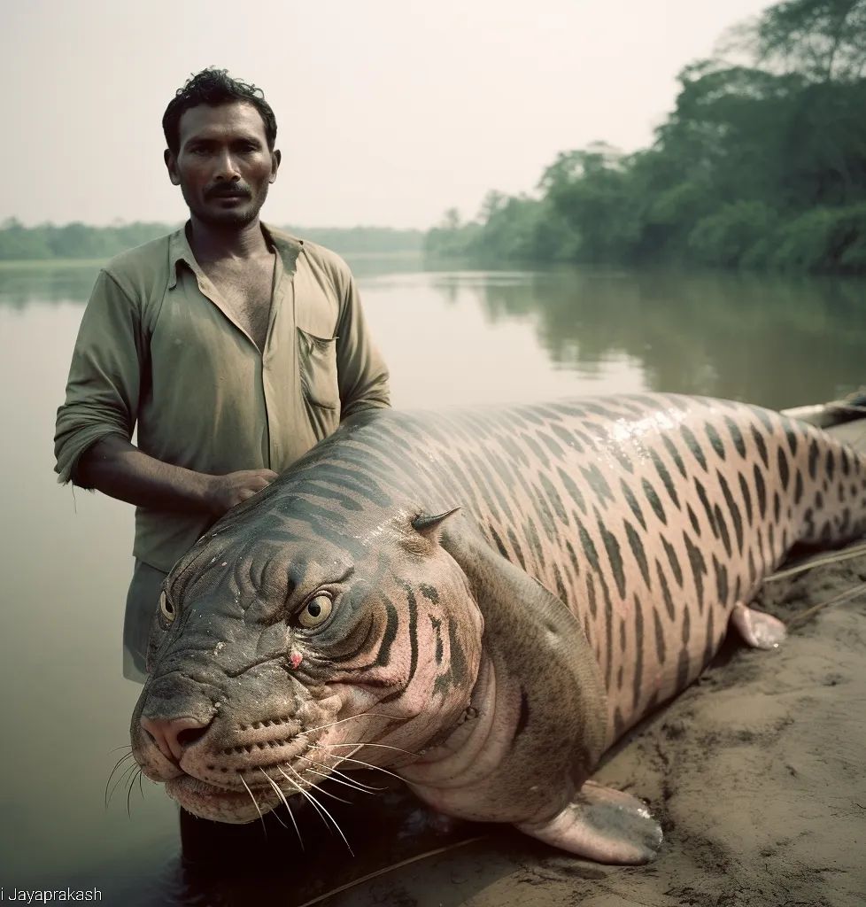 People stirred because some fishermen caught the strange giant creature "tiger head with fish body". Quoc - New Lifes