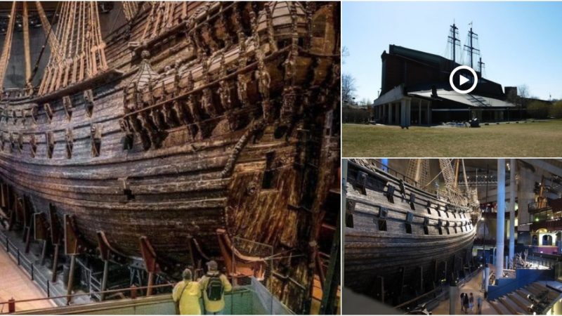 The Swedish warship Vasa. It sank in 1628 less than a mile into its maiden voyage and was recovered from the sea floor after 333 years almost completely intact. Now housed at the Vasa Museum in Stockholm, is the world’s best-preserved 17th-century ship.