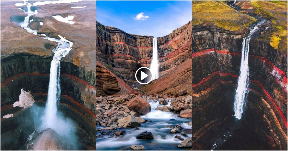 The Stunning Henoss Waterfall Is Icelands Biggest Reaching A Height Of 128 Meters 6624