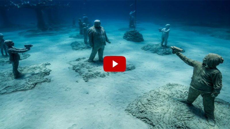 A terrifying YouTube video displays a massive underwater wall that extends beneath the sea.