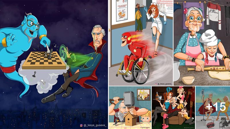 Russian Artist Illustrates What Would Happen If Famous Characters Got Old, And Thor Is Too Cute