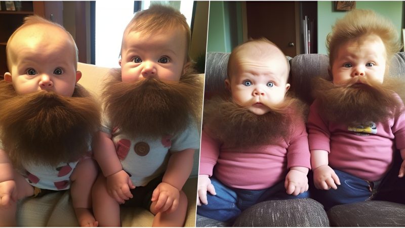 Kids with hair and mustache makeup make everyone excited