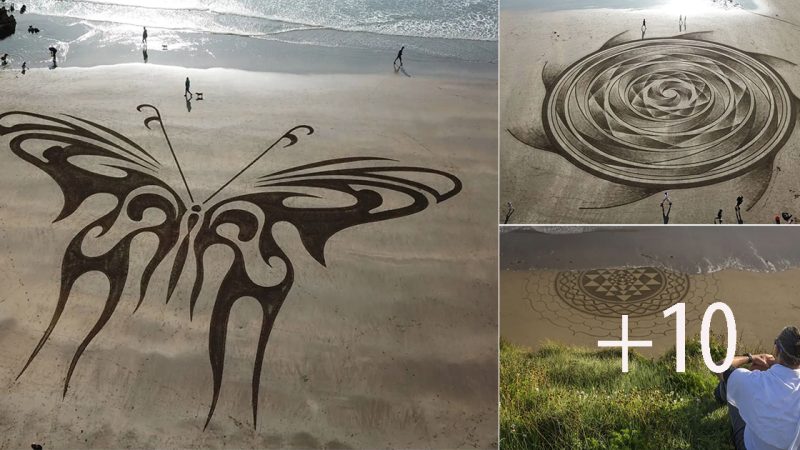 These mind-blowing optical illusions are sand art — until tide washes them away