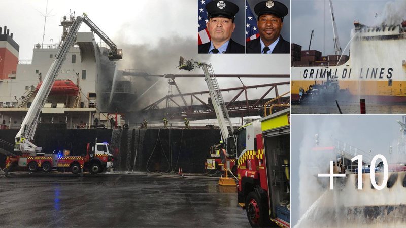 Tragic Fire Engulfs Cargo Ship in New Jersey: Two Firefighters Lost, Flames Expected to Burn for Days