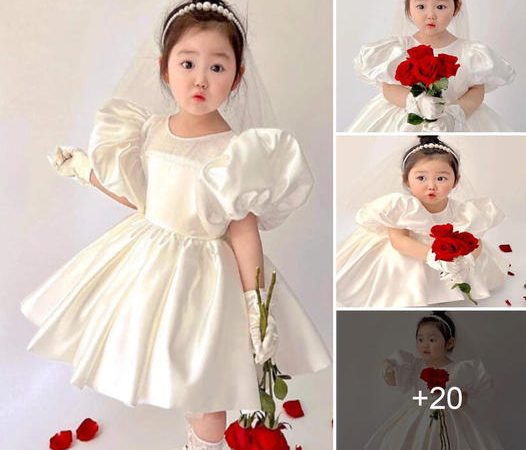 Charming Moments: Little Girl in a White Bridal Dress