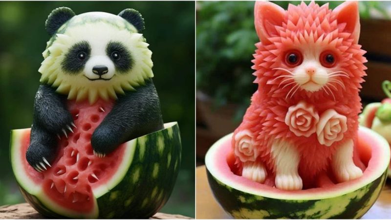 Exquisite Watermelon Creations: Sculptures That Are Almost Too Beautiful to Eat