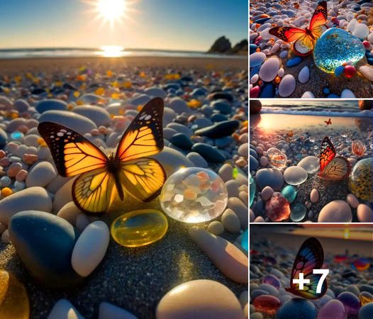 Luminous Beach Butterflies: Nature’s Shining Jewels in Sunlight’s Embrace