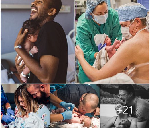 Capturing Heartwarming Moments: Fathers Embracing Their Newborns