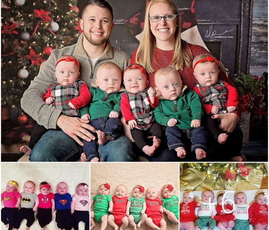 A Heartwarming Christmas Tale: Brianna and Jordan Driskell’s Journey to Parenthood with Their Quintuplets