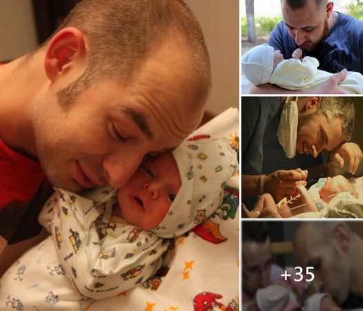 A Father’s Love: Heartwarming Moments of Dads Embracing Their Newborns