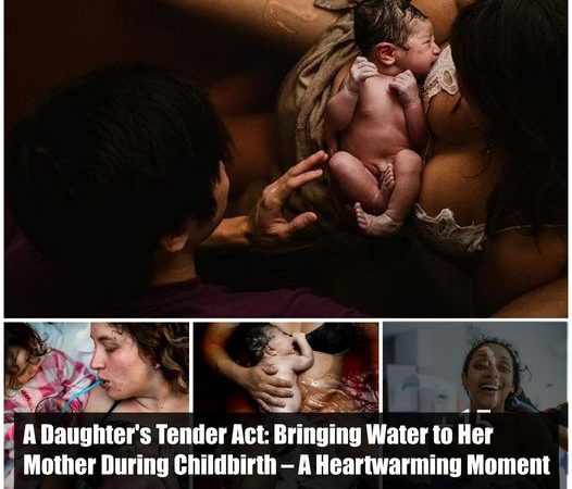 A Daughter’s Tender Act: Bringing Water to Her Mother During Childbirth – A Heartwarming Moment