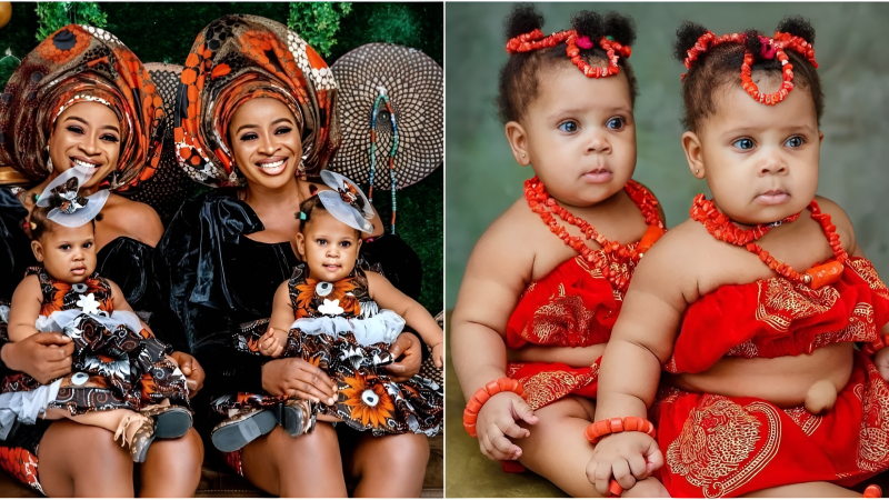 Nollywood Twins Chidinma and Chidiebere Aneke Share Heartwarming Moments with Twin Babies