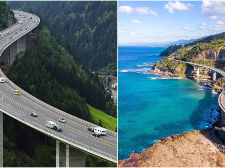 Scenic View of Tauern Autobahn in Salzburg State, Austria