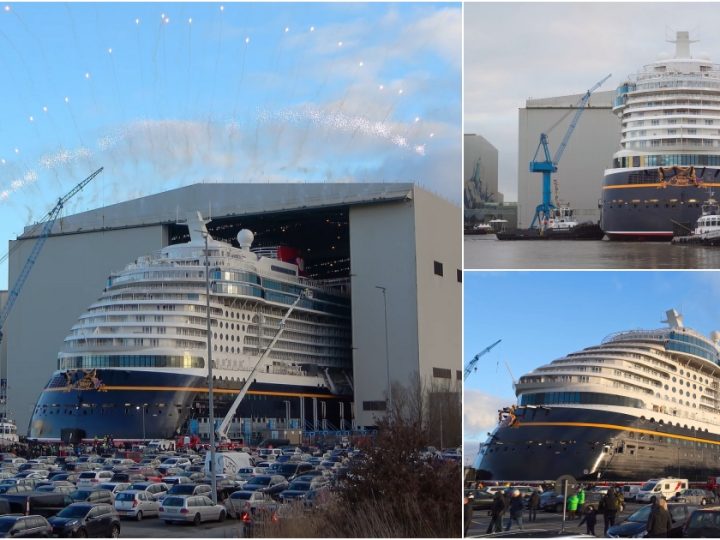 Spectacular Debut: Disney Wish Cruise Ship Sets Sail on Inaugural Journey from Meyer Werft Shipyard