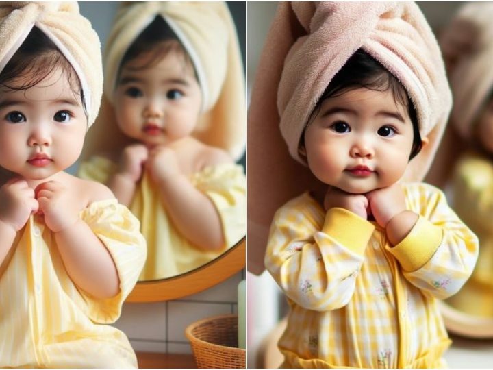 Captivating Moments: The Enchantment of Post-Bath Bliss in a Baby’s World