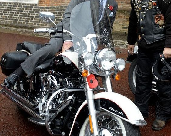 King of the Road: Prince Charles Tries a Harley Davidson on for Size