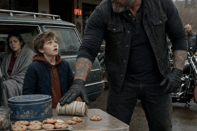 A Huge Biker Bought Every Cookie From a Homeless Boy—Then Locked the Cookie Tin and Called the Sheriff
